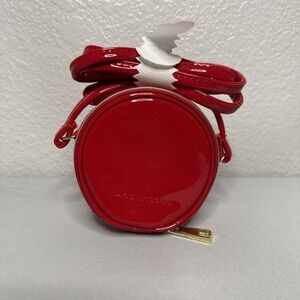 MARC JACOBS Mini 4" Red Patent Leather Crossbody Round Circle Canteen Bag Purse